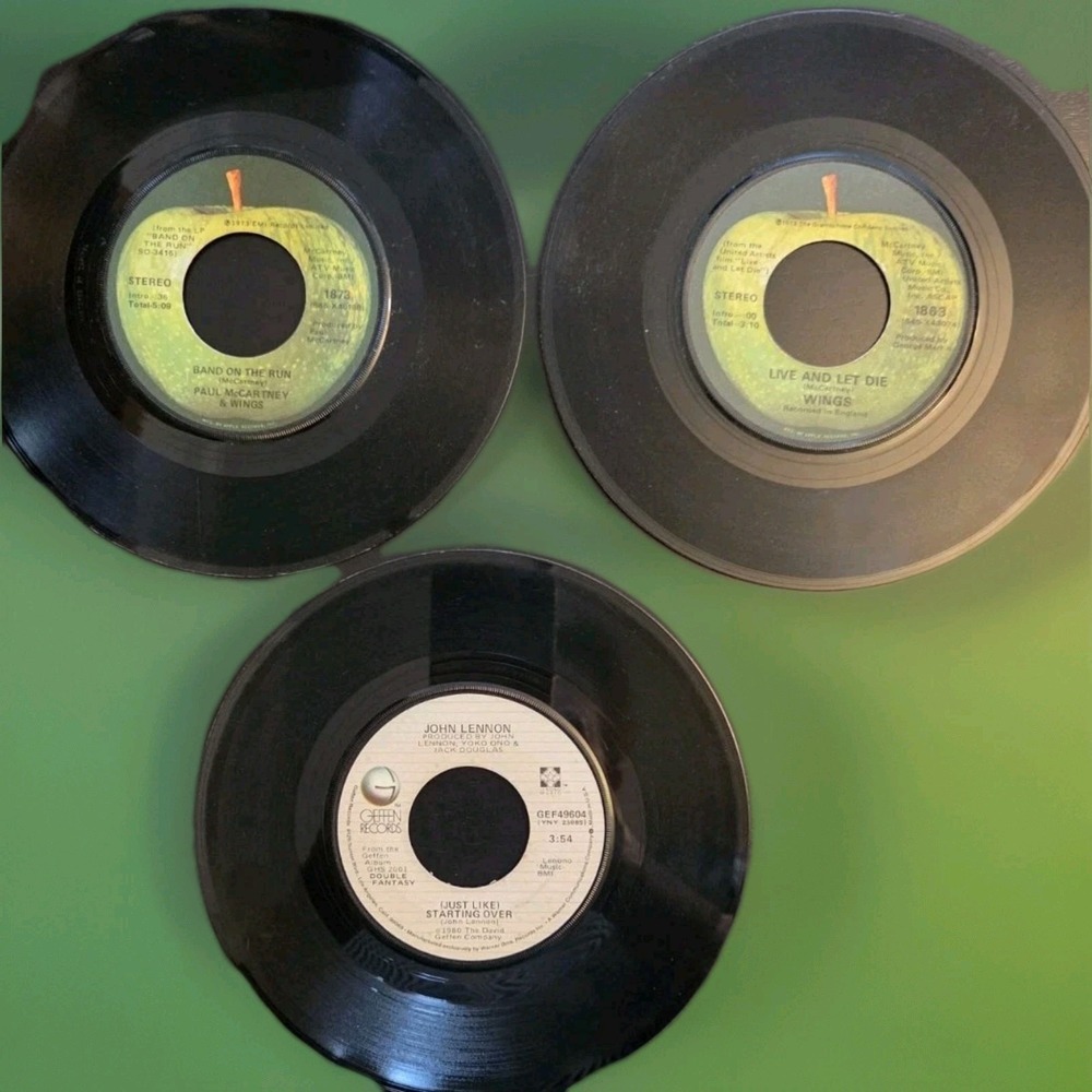 Paul McCartney &Wings/John Lennon/Yoko Ono Lot 3 Vinyl Records 45's